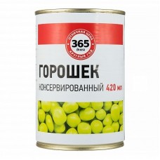 Горошек зеленый салатный консервированный 365 дней 420 гр (210 гр сухой вес) - Лента