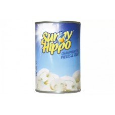 Грибы шампиньоны резаные консервы Sunny Hippo 400 гр (425 мл) 200 гр сухой вес - Главмаг