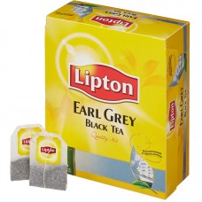 Чай черный байховый ароматизированный Lipton Earl Grey tea 100 пакетиков 200 гр - Красное-Белое