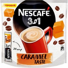 Напиток кофейный растворимый 3 в 1 карамельный вкус Nescafe 20 пакетиков 320 гр - Ашан