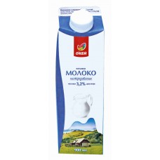 Молоко питьевое пастеризованное 3,2% ОКЕЙ 900 мл - ОКЕЙ