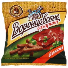 Сухарики ржано-пшеничные со вкусом Бекон Воронцовские 80 гр - Магнит